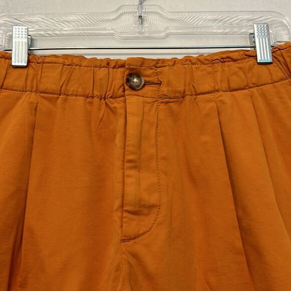 Loft brown/yellow elastic waistband shorts Size M New - Picture 3 of 8